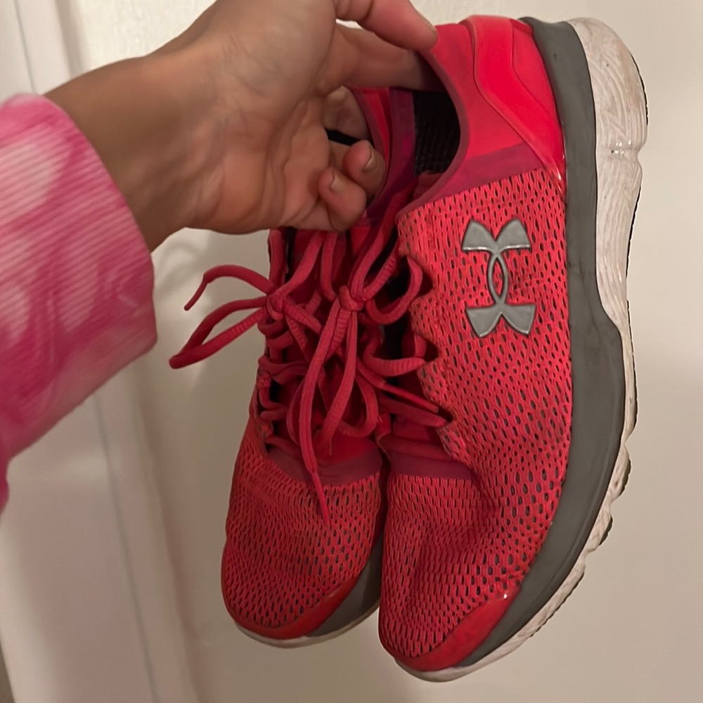 Hot pink under armour sneakers